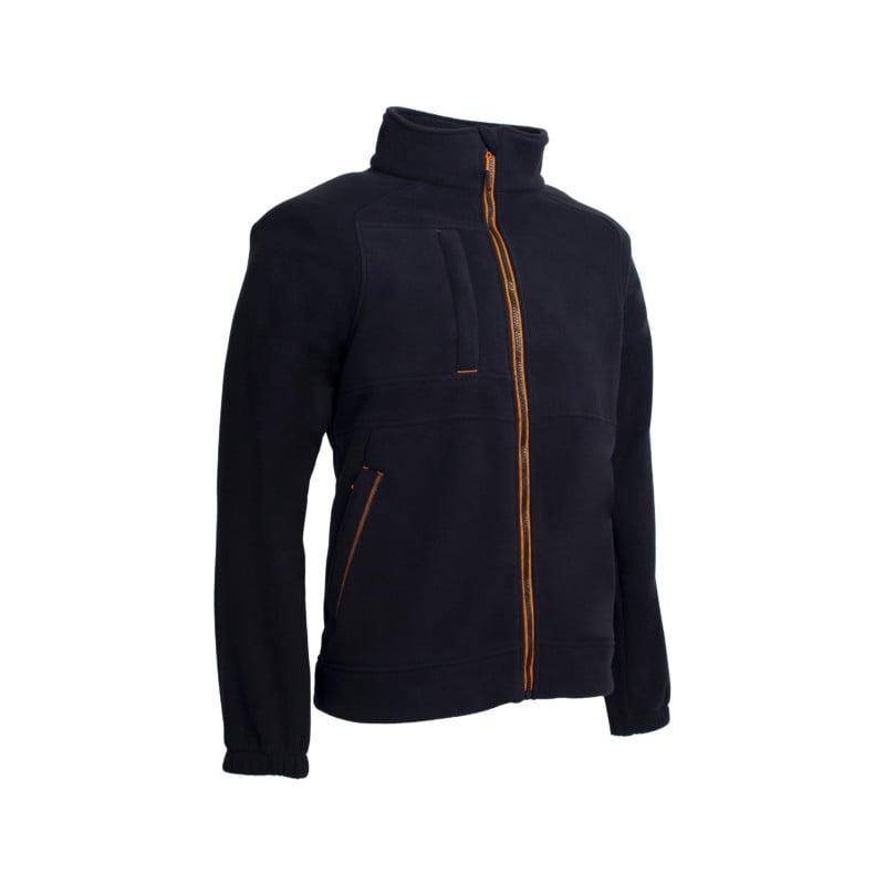 Veste - KOALA - Polaire 100% PES recyclé - 350g/m2 - Noir/Citrouille - COVERGUARD | 5KOA310_0