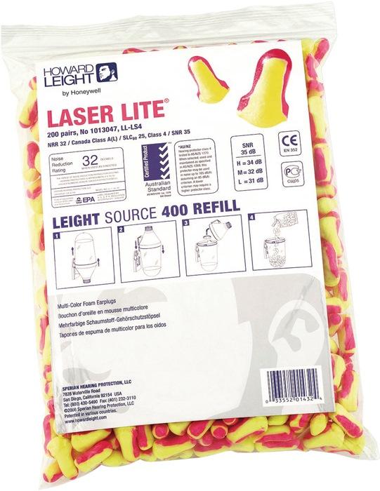 Bouchons antibruit Laser Lite EN 352-2 SNR 35 dB pack de remplissage 200 paires/paquet HONEYWELL HOWARD LEIGHT_0