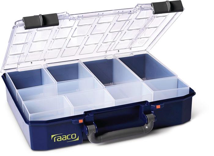 Mallette de rangement CarryLite 80 4x8-9 l337xP278xH80mm 9 compartiments bleue RAACO_0