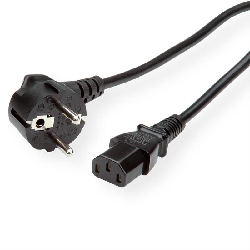 ROLINE GREEN Câble d'alimentation IEC droit, noir, 1,8 m_0