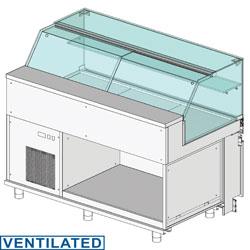 Comptoir vitrine en et gn, vitre basse, ventilée metrika line dimension : 1500x890xh1182 - VB15X_0