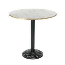 Restootab - Table style bistrot Ø70cm marbre paros chants laiton - blanc TB-VRS-R70M-MB.PAR-LAI_0