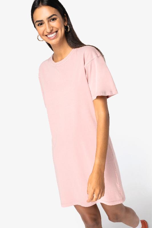 Robe t-shirt écoresponsable délavée femme -  Réf: NS5000_0