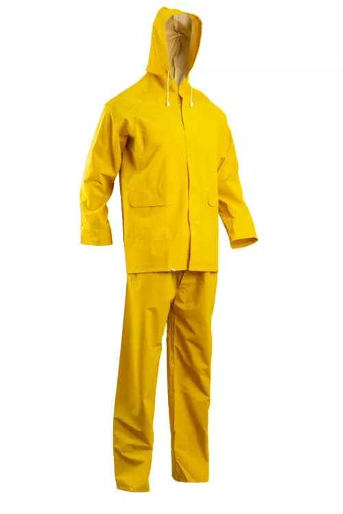 Ensemble de pluie - 60% CO/40% PES enduit double PVC 415g/m2 - Jaune - Référence : MO50210_0