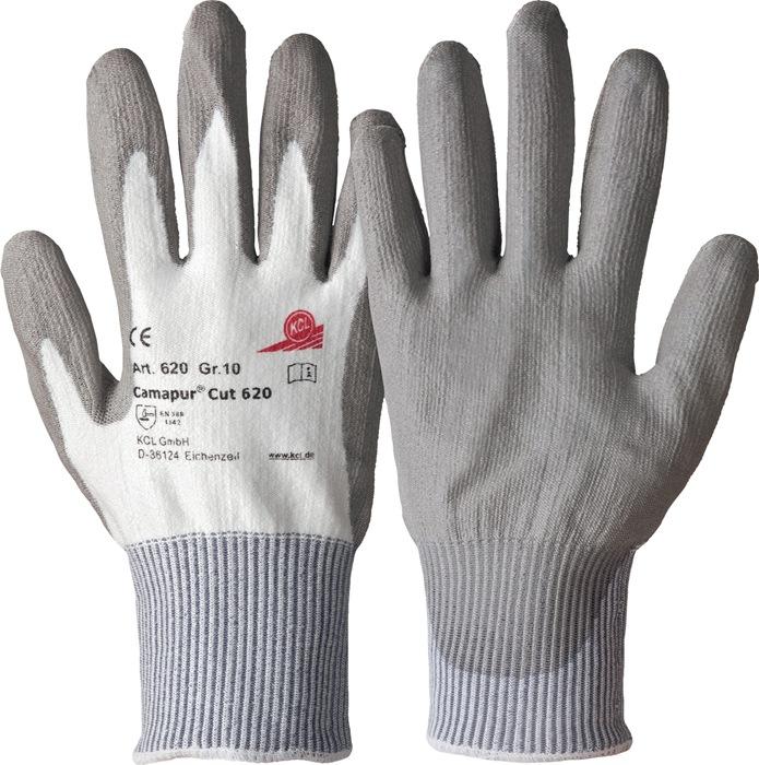 Gant de protection contre les coupures Camapur Cut 620 taille 8 blanc/gris EN 388 catégorie EPI II fibre HPPE avec polyuréthane 10 paires HONEYWELL_0