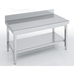 ERATOS Table De Soubassement Adossee Hauteur 600 - Profondeur 700 - Avec Etagere - 1300X700X600 - Livree Demontee MMBD70-130 - Acier inoxydable 18/10_0