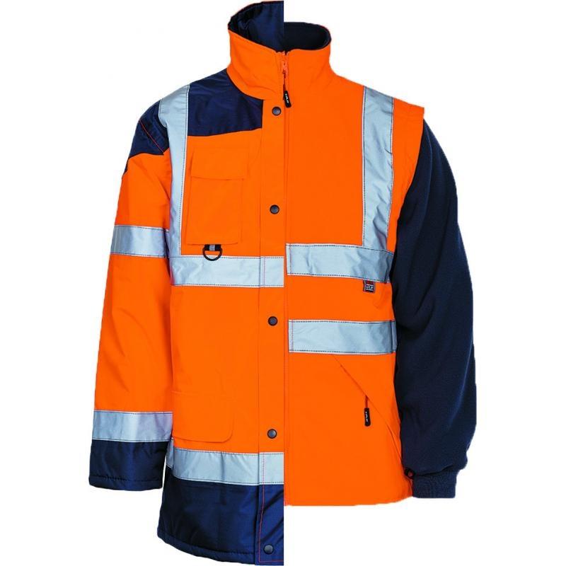 Parka 4 en 1 exocet  gilet greg coloris orange fluo taille s_0