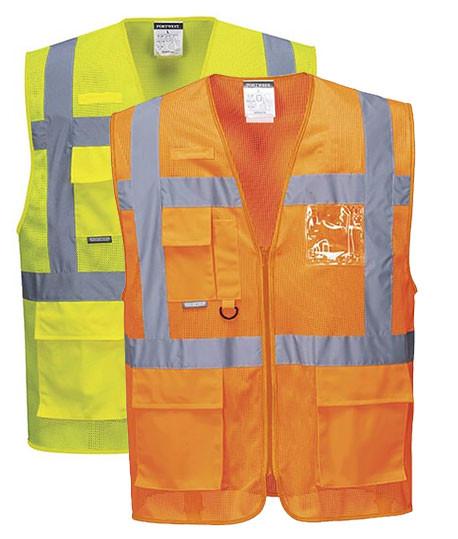 Gilet haute visibilité multi-poches respirant Meshair, Coloris : Orange Fluo, Taille : 2XL_0
