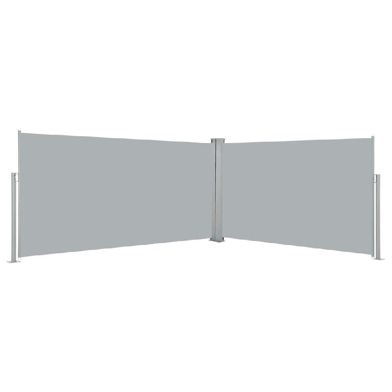 AUVENT PARAVENT STORE BRISE-VUE LATÉRAL RÉTRACTABLE DE PATIO JARDIN TERRASSE BALCON PROTECTION VISUELLE ÉCRAN 160 X 600 CM GRIS 02_0007100_0