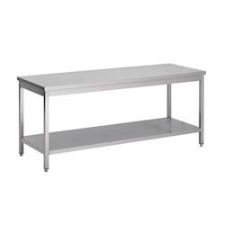 Gastro M Table Inox Professionnelle avec Etagère Basse   Gamme 600 - blanc inox 0645760303000_0