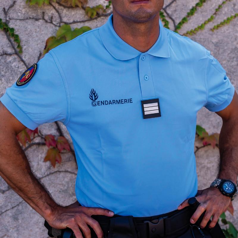 Polo gendarmerie bleu cooldry anti humidite maille piquee - Militaires, Gendarmerie, Police et Sécurité_0