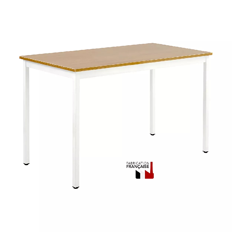 Table polyvalente So Melzo - 120 x 60 cm, Plateau chêne / pieds blancs_0