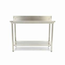 Maxima Table en acier inoxydable - 120 x 70 cm - hauteur réglable - avec dosseret - 3701117756824_0