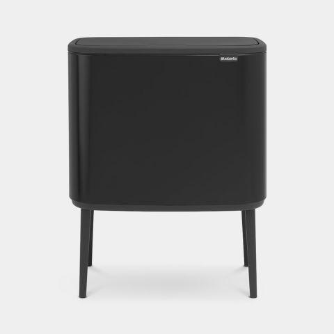 Poubelle Bo Touch Bin - 3 x 11 litres - Matt Black - Idéale pour trier les déchets avec style_0