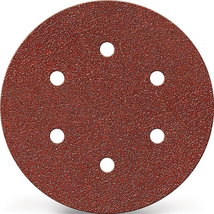 Disque abrasif Adhésif GLS 3 150 mm granulation 100 pour bois/métal corindon nombre de trous 6 PROMAT_0