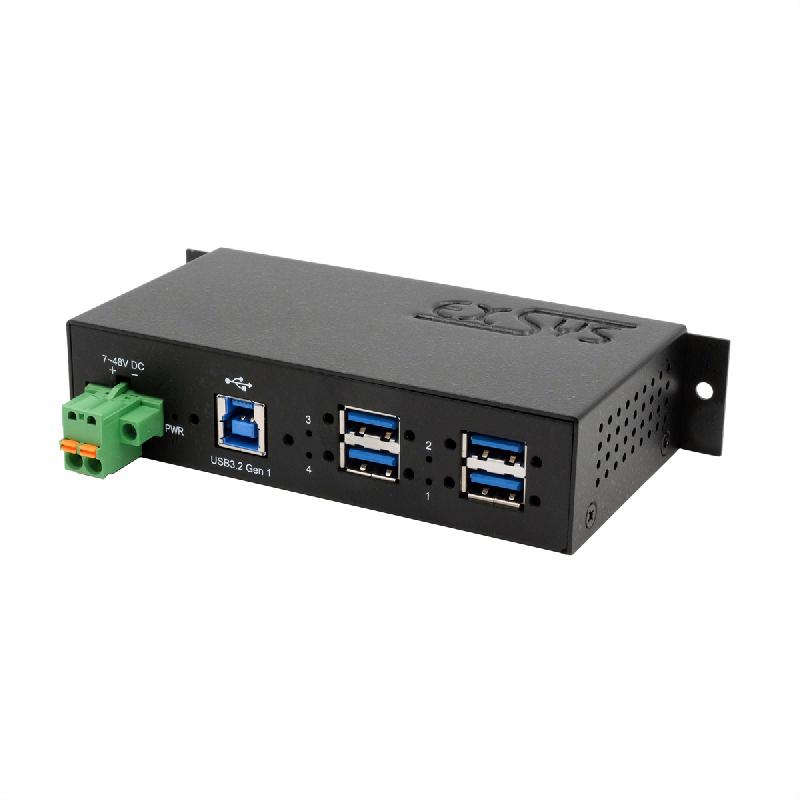 EXSYS EX-1185HMVS-2 Hub USB 3.2 Gen1 métal à 4 ports, protection de surtension 15KV ESD_0