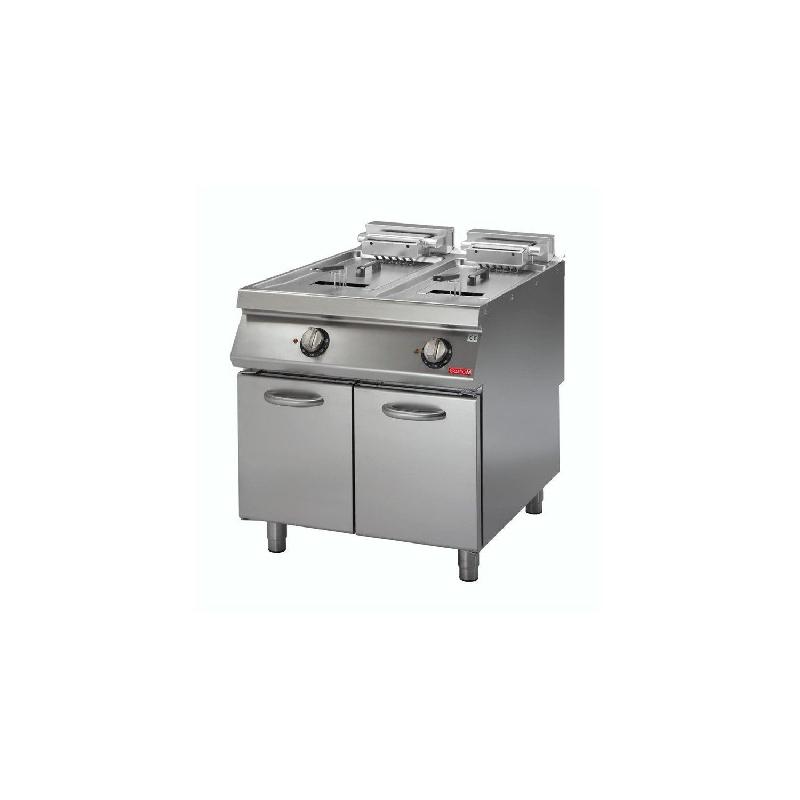 Friteuse inox double électrique 2 x 10 Litres sur placard neutre, 18 000 W, 400 V - TRI_0