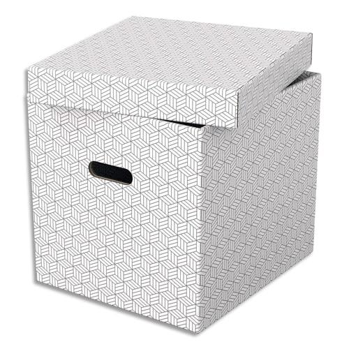 Esselte boîte de rangement/cadeau, lot de 3, format cube, blanc, 628288_0
