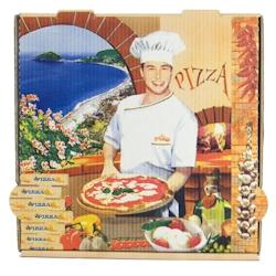Boîte Pizza Vésuvio Ishia - Carton - 31 x 31 x 3,5 cm - par 100 - blanc 3760394091516_0