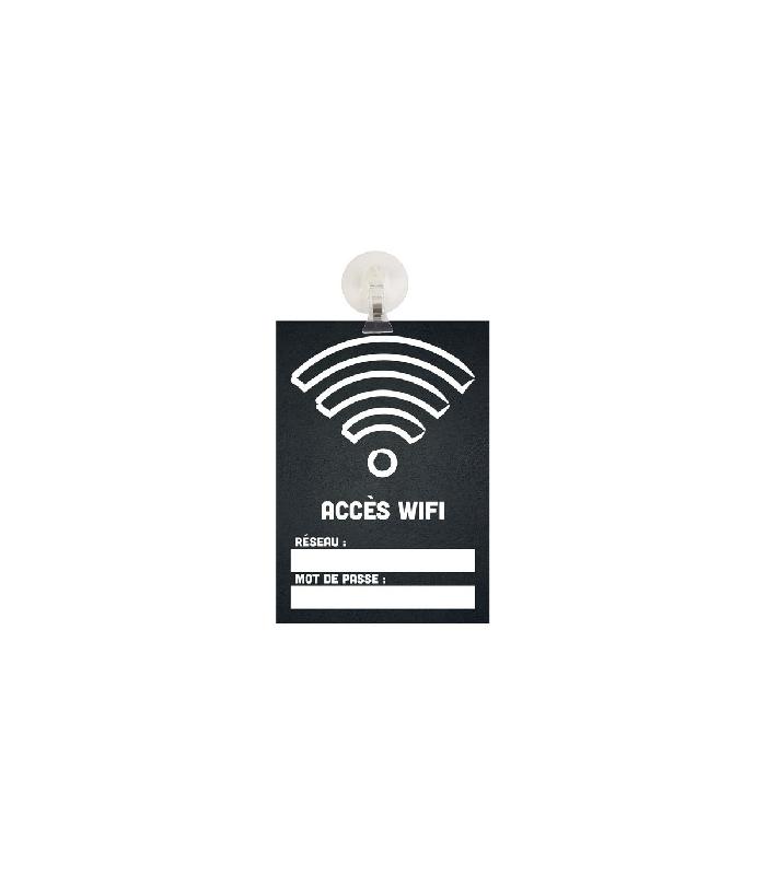 Panneau PVC de signalisation - ACCÈS WIFI format A5 avec fixation ventouse - Référence: REG210-WI-N-PV_0