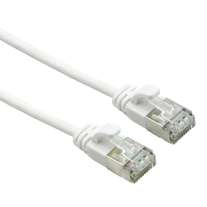 ROLINE Câble Data Center U/FTP Cat.7, avec connecteurs RJ45, 500 MHz (Classe EA), LSOH, slim, blanc, 1,5 m_0
