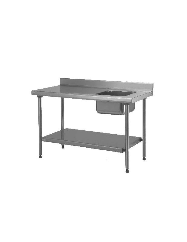 Table inox TOURNUS EQUIPEMENT avec bac à droite 400x400x250 mm AISI 441 écologique_0