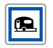 Panneau de signalisation indication Terrain de camping pour caravanes et autocaravanes - CE4b_0