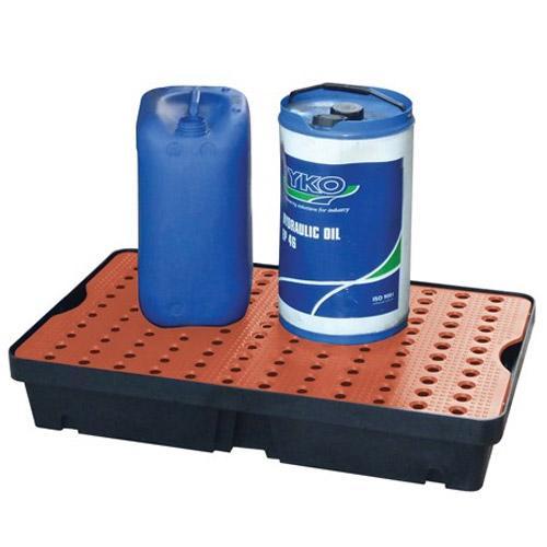 Plateau de rétention 60 litres en PE avec caillebotis amovible PE - CEMO - 8723_0