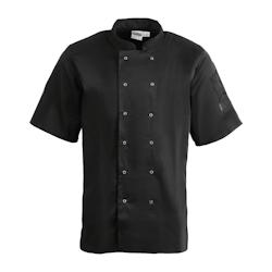 Whites Chefs Clothing Veste de cuisine mixte Whites Vegas manches courtes noire S - S noir A439-S_0