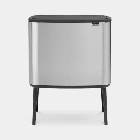 Poubelle Bo Touch Bin Brabantia - 3 x 11 litres - Matt Steel Fingerprint Proof - Tri sélectif élégant et écologique_0