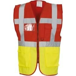 Gilet multifonction haute visibilité  jaune|rouge T.XL Yoko - XL polyester 6933883202039_0