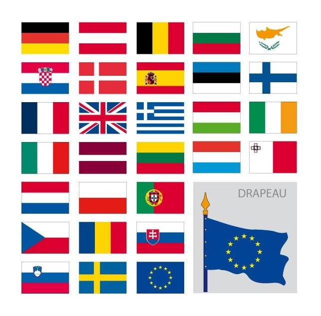 Kit de drapeaux européens - 29 drapeaux - Modèle drapeau_0