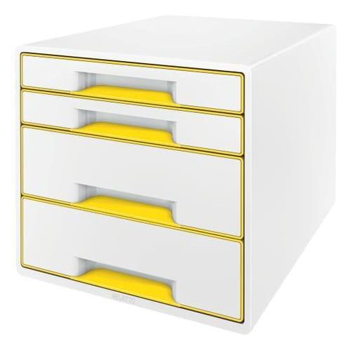 Leitz module de classement wow, 2 petits + 2 grands tiroirs - dim : l36,3 x h27 x p28,7 cm. Coloris jaune_0