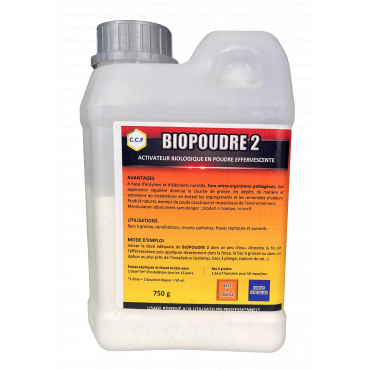 BIOPOUDRE 2 Activateur biologique en poudre - Enzymes et éléments nutritifs - Sans micro-organismes pathogènes pour traitement biologique des odeurs_0