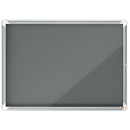 Nobo vitrine d'affichage porte battante premium plus - feutre gris - 8 x a4 - 1915329_0