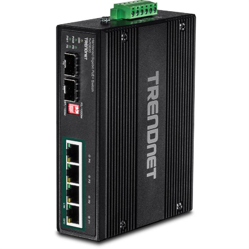 TRENDnet TI-PG62B Switch Rail DIN PoE+ Gigabit industriel à 6 ports_0