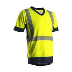 Coverguard - Tee-shirt HV jaune KYRIO classe 2 Jaune / Bleu Marine Taille M - M 5450564024458_0