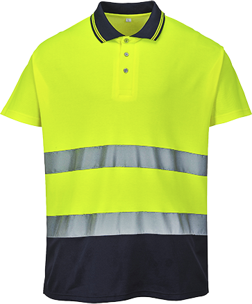 Polo coton bicolore jaune marine s174, 4xl_0