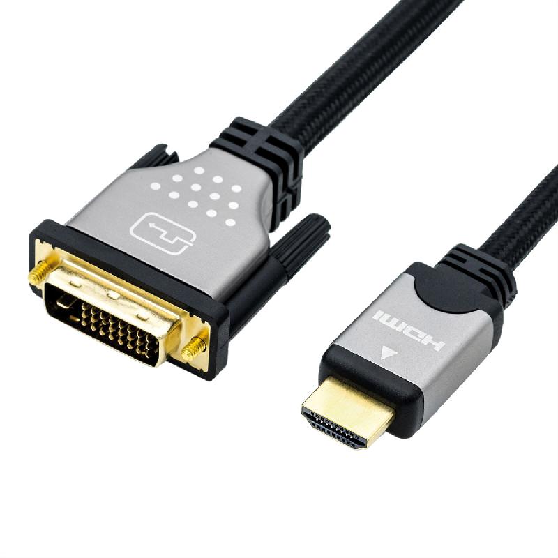 ROLINE Câble pour écran DVI (24+1) - HDMI, M/M, noir/argent, 2 m_0