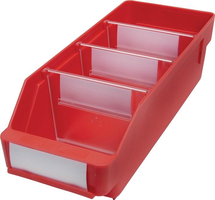 Boîte pour étagère L300xl120xH95mm rouge PP_0