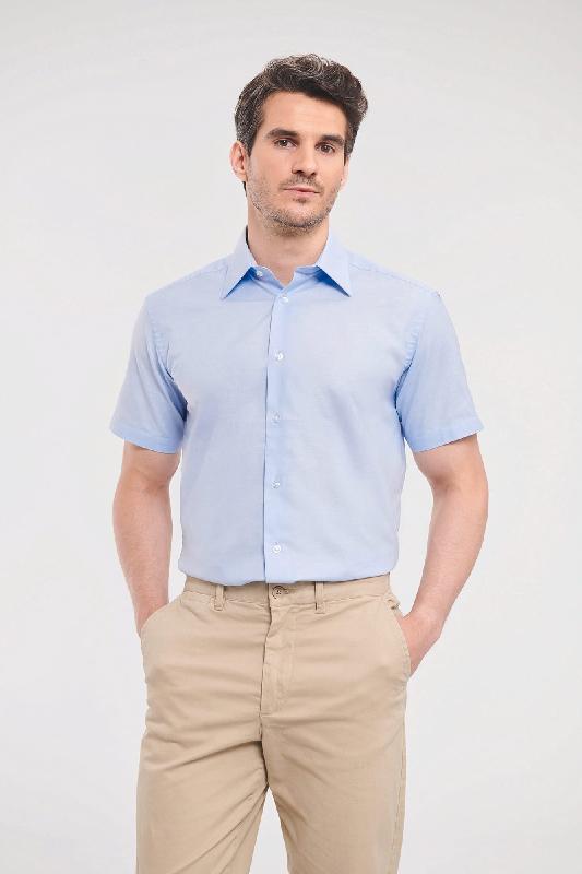 Chemise oxford cintrée manches courtes homme -  Réf: RU923M_0