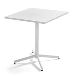 Oviala Business Table de jardin carrée bistro inclinable en acier blanc - blanc acier 111572_0