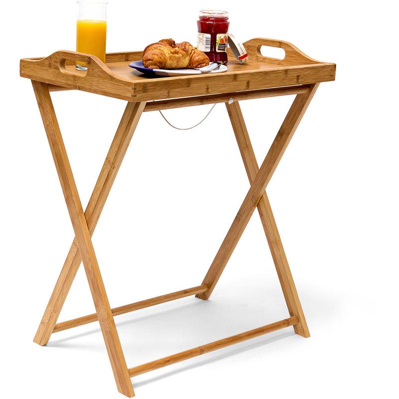 Table D Appoint Pliante Pliable En Bambou Desserte Cuisine Plateau Amovible H X L X P 63 5 X 55 X 35 Cm Table De Service Balcon Terrasse En Bois Couleur Naturelle Comparer Les