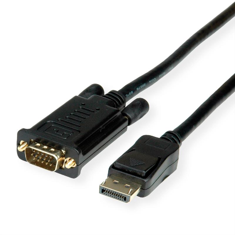 Value câble displayport-vga, dp m - vga m, noir, 1,5 m_0