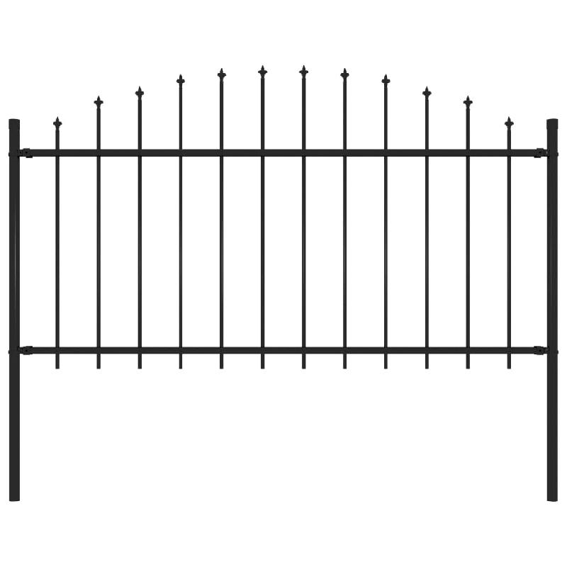 Vidaxl clôture de jardin avec dessus en lance acier 1,7 m noir 144943_0