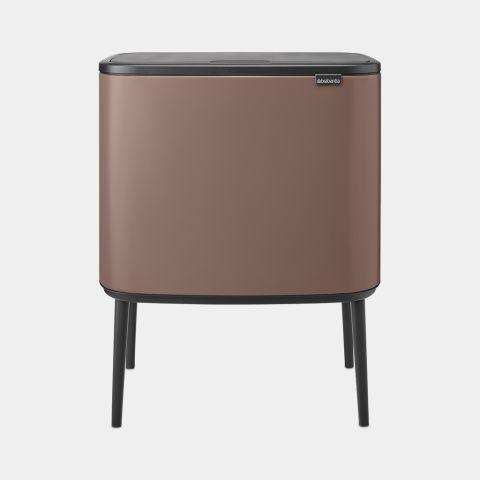 Poubelle Brabantia Bo Touch Bin - 34 litres - Satin Taupe - 2 compartiments - Système soft-touch_0