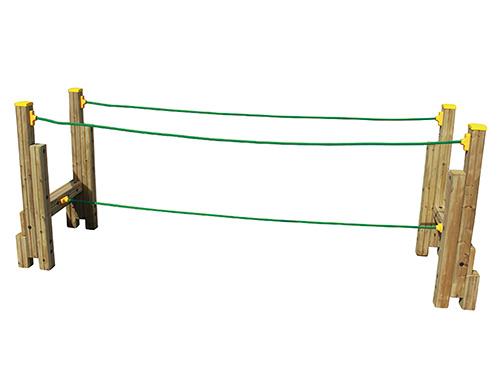 Circuit D'équilibre enfant - 3,36 x 0,9 x 1,26 m - Bois lamellé-collé et corde en polyester_0