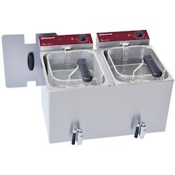 Friteuse de table électrique 2x 8 litres + robinet de vidange - Diamond - 0637902206546_0