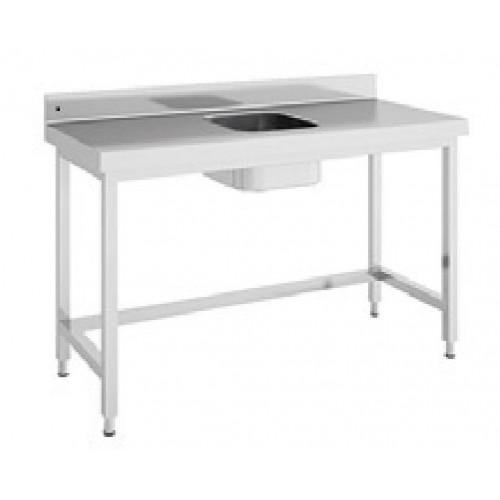 Table de chef en inox 1300x600x850 avec bac au centre - MCCD60-130C_0