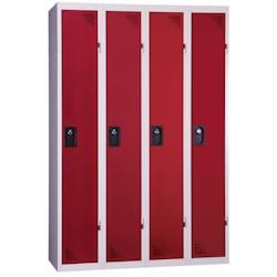 Vestiaire industrie propre - Monobloc - Rouge - 4 colonnes - Largeur 120cm - PROVOST - rouge acier 207000232_0